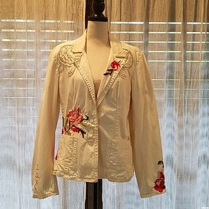 Johnny Was JW Los Angeles Blazer Cream & Floral